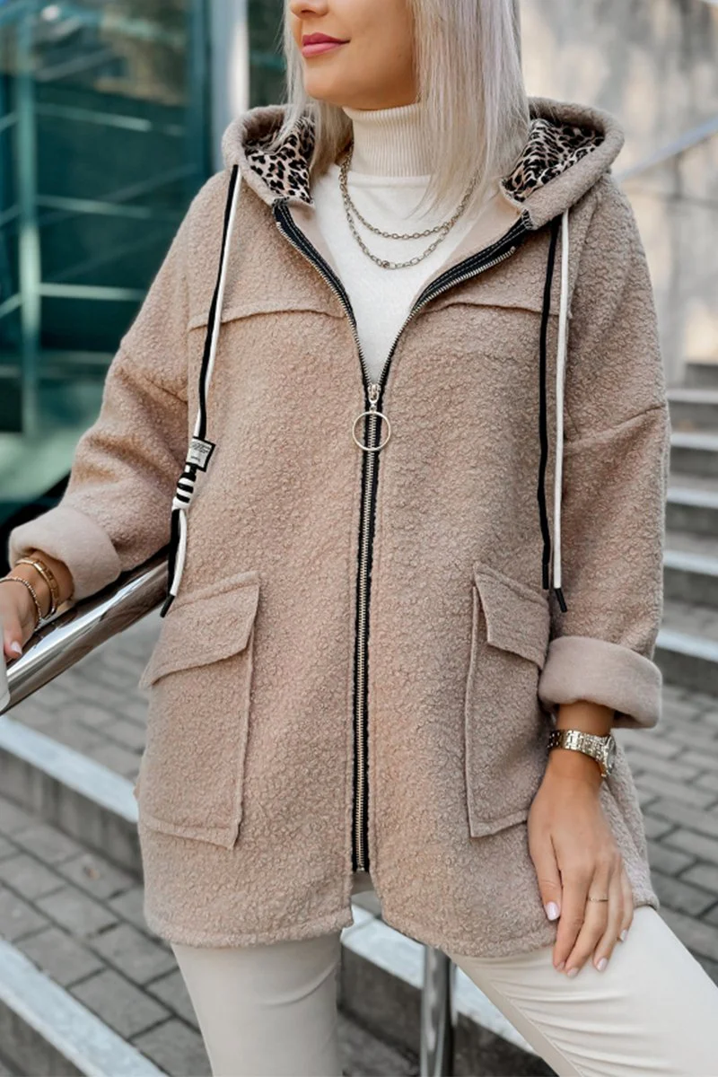 Women's Casual Hooded Lambskin Jacket